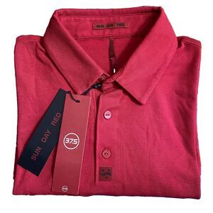 NWT Sun Day Red Classic Cypress Polo Men’s M Red Performance Golf Short Sleeve